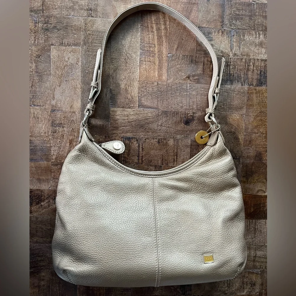 The Sak Metallic Taupe Hobo Shoulder Bag